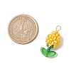 Glass Seed Beaded Flower Bud Pendants PALLOY-MZ00760-03-2