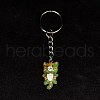 Luminous Transparent Resin Pendants with Iron Split Key Rings Keychain KEYC-JKC01209-6