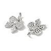 Brass Micro Pave Clear Cubic Zirconia Pendants KK-S367-12B-2