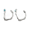 Brass Synthetic Turquoise Toggle Clasps KK-B129-19P-1