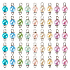 90Pcs 9 Colors Pearlized Glass Pearl Connector Charms PALLOY-TA0002-49A-3