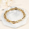 304 Stainless Steel Double Cable Link Chain Bracelets for Women Men BJEW-F488-36G-1