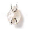 Natural White Shell Pendants SSHEL-C009-02P-2