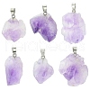 Rough Raw Natural Amethyst Pendants G-YW0001-32-1