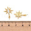 Brass Micro Pave Cubic Zirconia Shell Stud Earrings Findings KK-D363-06G-3