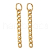 304 Stainless Steel Curb Chain Dangle Huggie Hoop Earrings EJEW-JE04730-01-1
