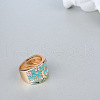 Tree Pattern Alloy with Rhinestone Enamel Finger Rings FS-WG83F61-02-3