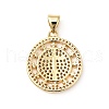 Rack Plating Brass Micro Pave Clear Cubic Zirconia Pendants KK-E060-23G-2