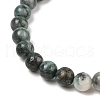 Natural Dioptase Round Beaded Stretch Bracelets BJEW-JB11195-02-3