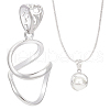 BENECREAT 1Pc Sterling Silver Pendant Cabochon Setting STER-BC0002-52-1