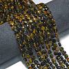 Dyed Natural Yellow & Blue Tiger Eye Beads Strands G-K389-B28-01-2