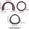 CHGCRAFT 6 Pcs 3 Styles Wood Bag Handles WOOD-CA0001-15-2