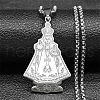 304 Stainless Steel Saint Benedict Medal Pendant Necklaces NJEW-K283-37P-1