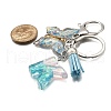 26Pcs Transparent Epoxy Resin & Transparent Acrylic & Faux Suede Tassel Keychain KEYC-JKC01202-11-5