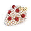 Brass Micro Pave Clear Cubic Zirconia Pendants KK-R224-01A-G-2