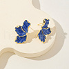 Flower Alloy Enamel Stud Earrings FS-WG50345-04-1