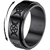 Triple Moon Goddess Stainless Steel Rotating Finger Ring PW-WG65299-11-1
