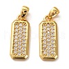 Brass Micro Pave Clear Cubic Zirconia Pendants ZIRC-P086-17G-2