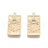 Brass Micro Pave Clear Cubic Zirconia Pendants KK-G432-06G-2