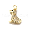 Brass Micro Pave Clear Cubic Zirconia Pendants KK-F899-02A-G-1