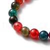 Natural Agate Stretch Bracelets Set with Alloy Owl Beaded ANIM-PW0003-027C-2