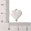 304 Stainless Steel Heart Connector Charms STAS-R222-01P-3