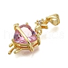 Brass Micro Pave Cubic Zirconia Pendants KK-K401-02A-G-2