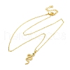 Brass Micro Pave Clear Cubic Zirconia Snake Pendant Necklaces NJEW-S438-02C-G-4