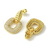 Brass with Cubic Zirconia Dangle Stud Earrings EJEW-K267-06G-2