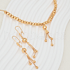 Elegant Vintage Brass Tassel Dangle Earrings & Pendant Necklace Sets for Women MN4192-3