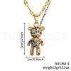 Fashionable Brass Colorful Cubic Zirconia Cartoon Bear Pendant Necklaces EZ0121-1-1