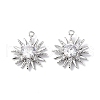 Brass Micro Pave Clear Cubic Zirconia Pendants KK-E068-VF267-2