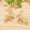 Rhombus & Flat Round Brass Micro Pave Cubic Zirconia Stud Earrings for Women EJEW-G428-20G-01-3