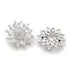Rack Plating Brass Micro Pave Clear Cubic Zirconia Buttons KK-K293-16P-2