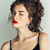 ANATTASOUL 2 Pairs 2 Colors Crystal Rhinestone Hollow Out Heart Dangle Stud Earrings EJEW-AN0001-26-5