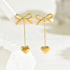 Stylish Stainless Steel Butterfly with Heart Tassel Heart Stud Earrings XV0510-1-4