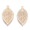 Rack Plating Brass Filigree Pendants KKC-T001-42KC-2