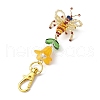Bees Handmade Glass Seed Beads Pendants Decorations HJEW-MZ00069-01-4