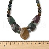 Natural Indian Agate Faceted Bib Graduated Beaded Necklaces for Women NJEW-B128-01E-5