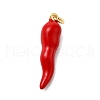 Brass Enamel Pendants KK-P303-07B-G-1