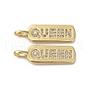 Brass Micro Pave Cubic Zirconia Pendants KK-P308-41G-1