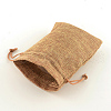 Polyester Imitation Burlap Packing Pouches Drawstring Bags X-ABAG-R004-14x10cm-03-6