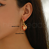 Brass Enamel Hoop Earrings XF3757-1-2