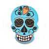 Printed 201 Stainless Steel Sugar Skull Pendants STAS-E174-01P-01-1