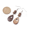 Teardrop Natural Coconut Dangle Earrings for Women EJEW-JE05891-3
