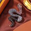 Snake Alloy Rhinestone Brooches for Backpack Clothes JEWB-M069-01AG-02-1