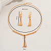 Alloy Round Beaded Tassel Earrings & Necklaces Sets for Women WI1875-2