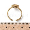 Ion Plating(IP) Natural Gemstone Flower Open Cuff Ring RJEW-G265-01G-4