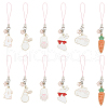 12Pcs 6 Style Alloy Enamel Mobile Straps HJEW-GL00015-1