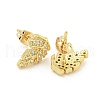 Brass Micro Pave Cubic Zirconia Ear Studs EJEW-P261-28B-G-2